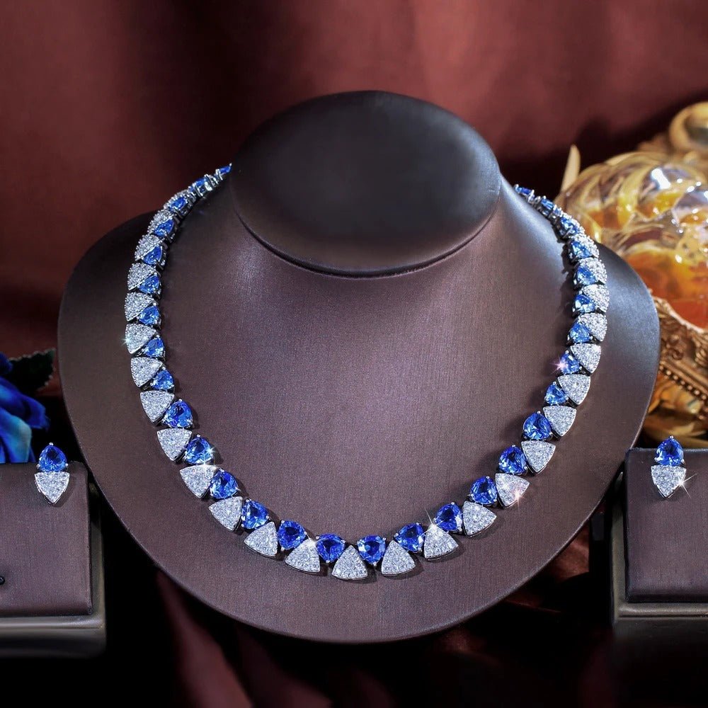 Tanzanite & Zirconia Bridal Jewelry Set | ThreeGraces
