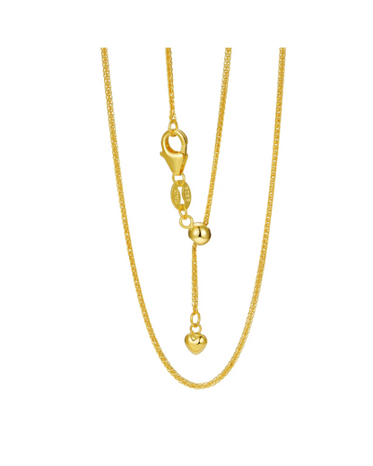 MEROSSI 925 Sterling Silver Heart Pin Necklace | Adjustable Italian Link Chain