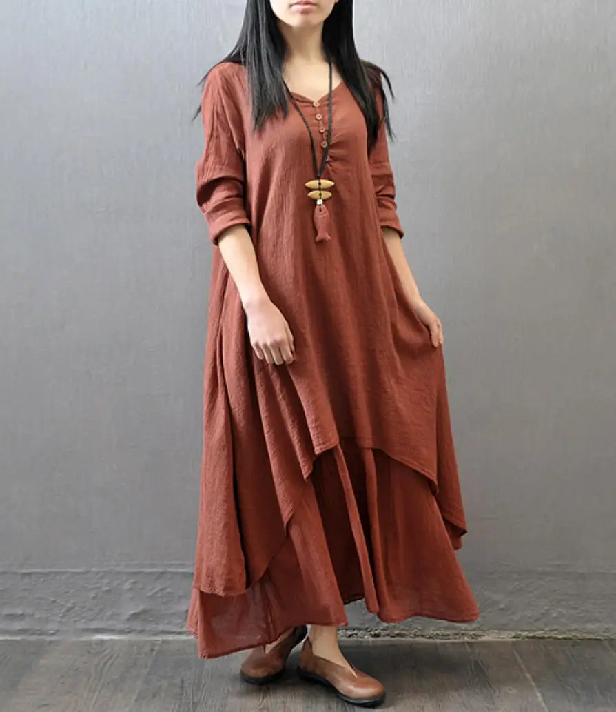 Women's Indian & Pakistani Ethnic Maxi Dress | Vintage Boho Long Sleeve Kurti | Traditional Fashion for Ladies