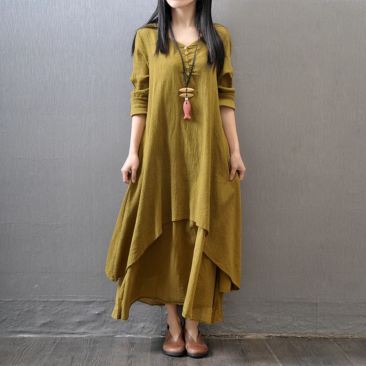 Women's Indian & Pakistani Ethnic Maxi Dress | Vintage Boho Long Sleeve Kurti | Traditional Fashion for Ladies
