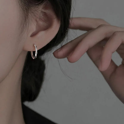 925 Sterling Silver Zircon Hoop Earrings for Women | MEROSSI
