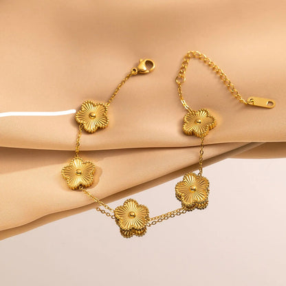 5 Clover Flower Charm Bracelet for Women | Luxury Jewelry