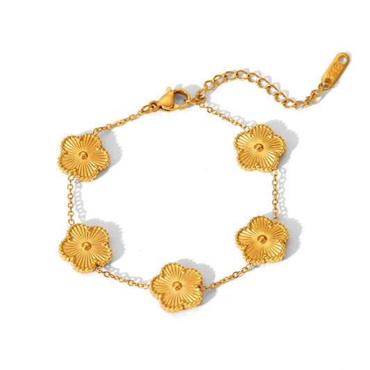 5 Clover Flower Charm Bracelet for Women | Luxury Jewelry