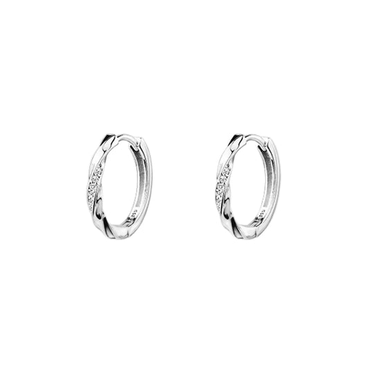 925 Sterling Silver Zircon Hoop Earrings for Women | MEROSSI