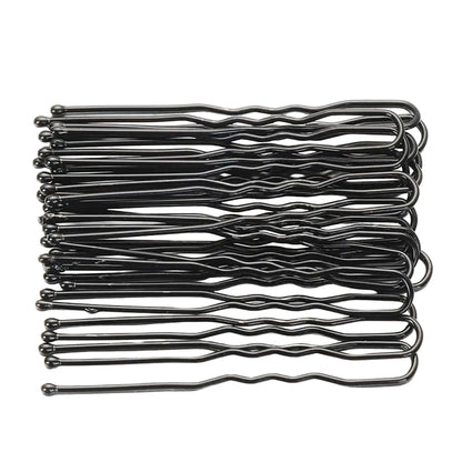 20PCS Black U-Shaped Hair Pins | Waved Metal Bobby Pins