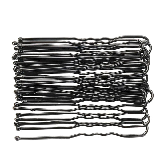 20PCS Black U-Shaped Hair Pins | Waved Metal Bobby Pins