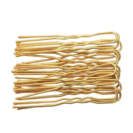 20PCS U-Shaped Hair Pins | Waved Metal Bobby Pins | Gold