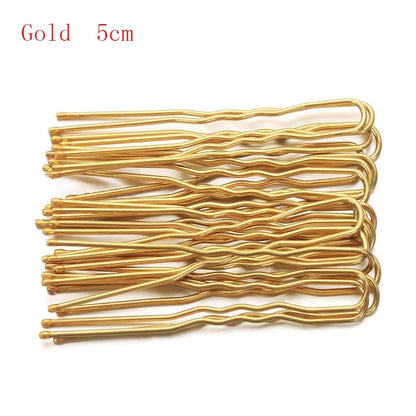 20PCS U-Shaped Hair Pins | Waved Metal Bobby Pins | Gold