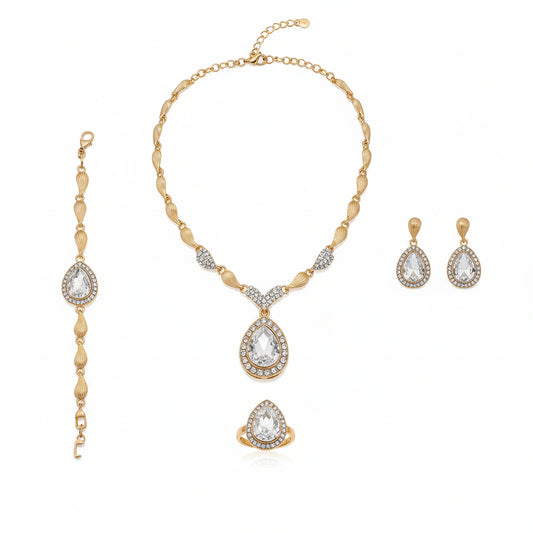 Droplet Necklace Earring & Bracelet Set | Bridal Jewelry