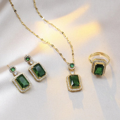 4-Piece Rhinestone Bridal Jewelry Set | Necklace & Earrings
