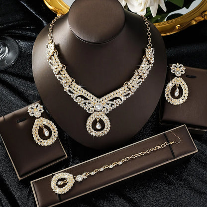 Indian Maang Tikka Bridal Jewelry Set | Choker Necklace & Earrings