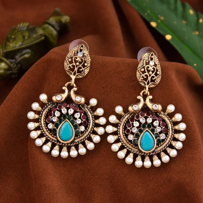 Retro Gold Indian Earrings for Women | Ethnic Wedding Jewelry
