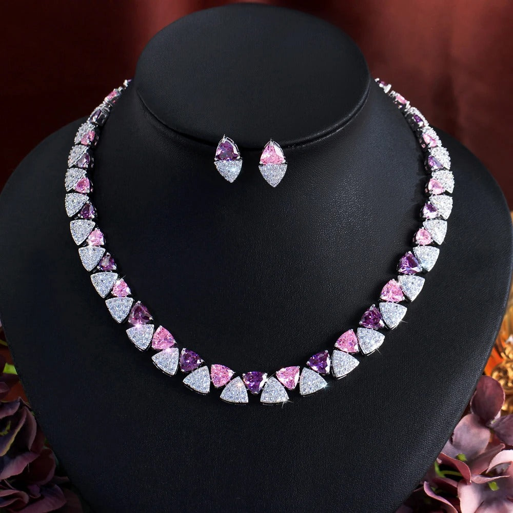 Tanzanite & Zirconia Bridal Jewelry Set | ThreeGraces