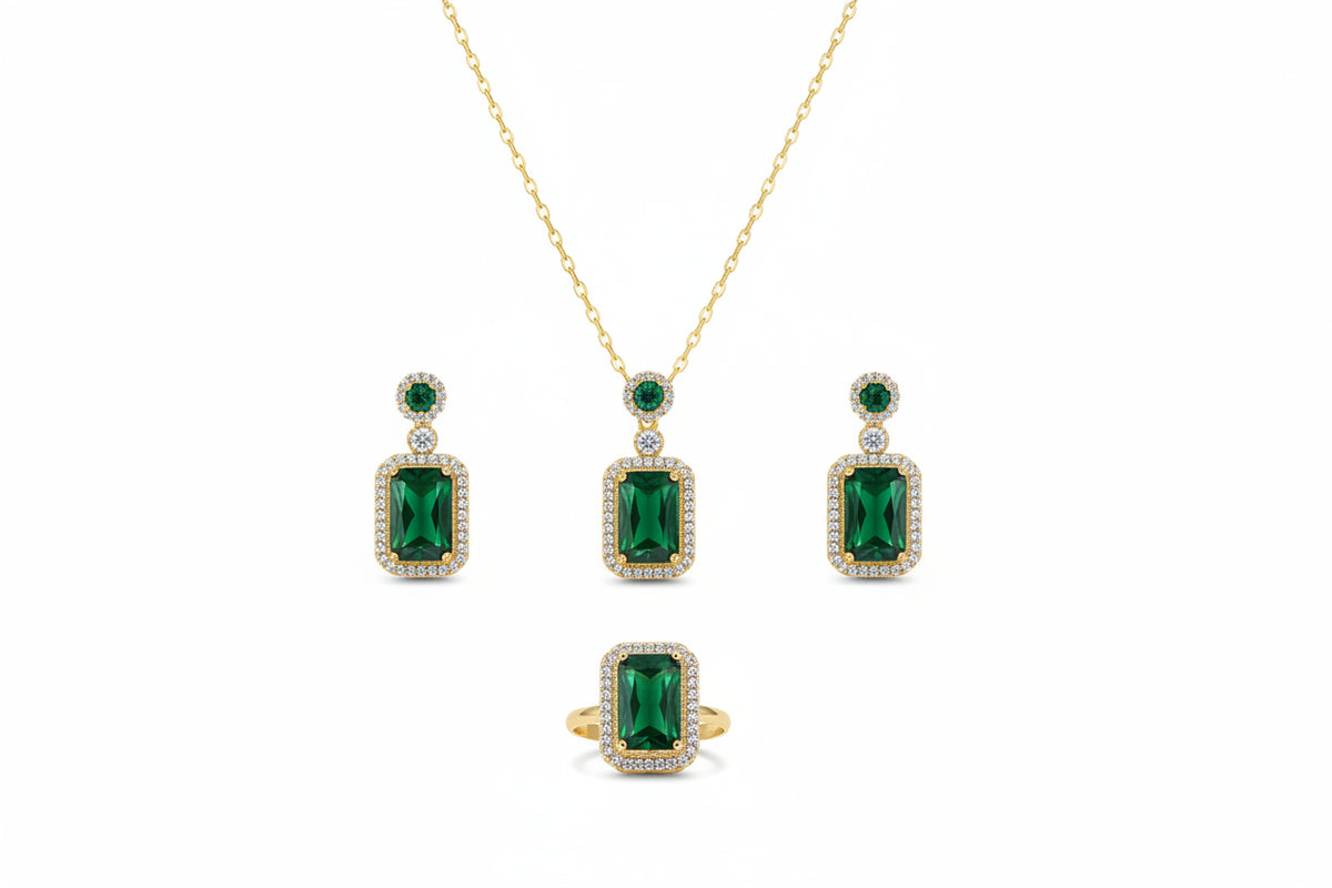 4-Piece Rhinestone Bridal Jewelry Set | Necklace & Earrings