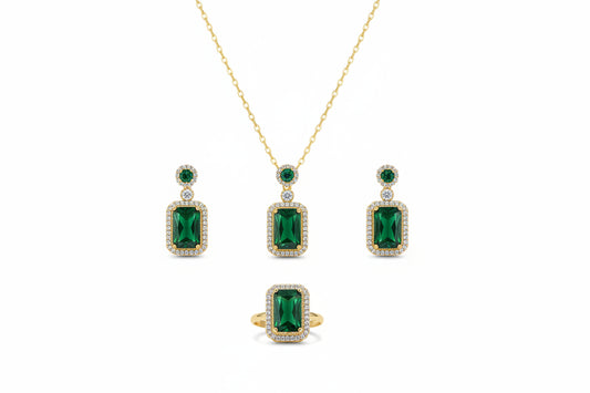 4-Piece Rhinestone Bridal Jewelry Set | Necklace & Earrings
