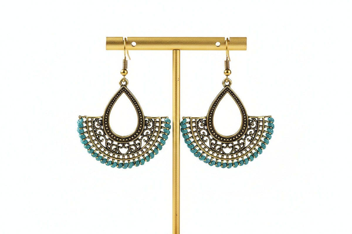Retro Gold Turkish Jhumka Earrings | Vintage Boho Jewelry