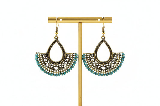 Retro Gold Turkish Jhumka Earrings | Vintage Boho Jewelry