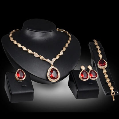 Droplet Necklace Earring & Bracelet Set | Bridal Jewelry