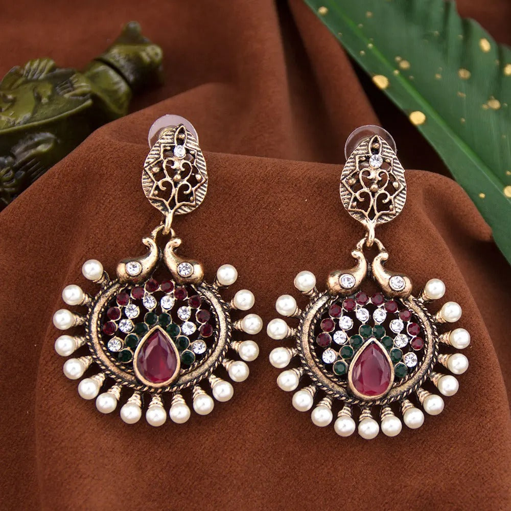 Retro Gold Indian Earrings for Women | Ethnic Wedding Jewelry