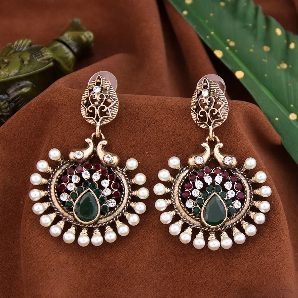 Retro Gold Indian Earrings for Women | Ethnic Wedding Jewelry
