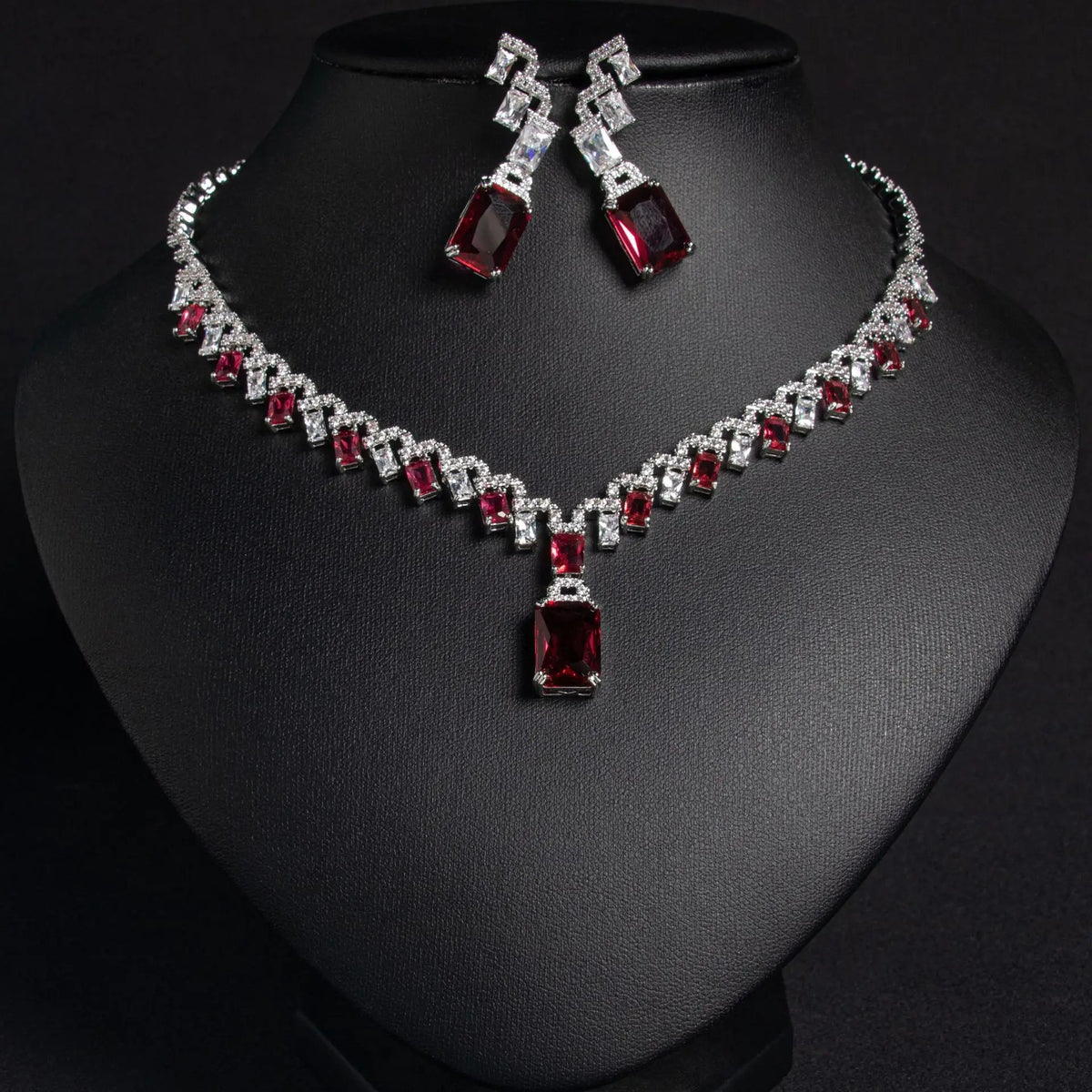 Luxury Zircon Pendant Jewelry Set for Women | Necklace & Earrings