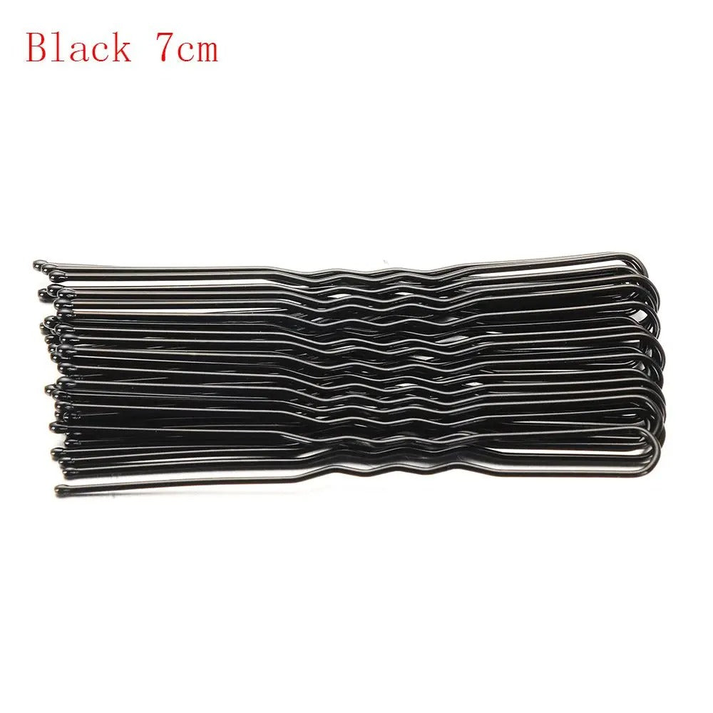 20PCS Black U-Shaped Hair Pins | Waved Metal Bobby Pins