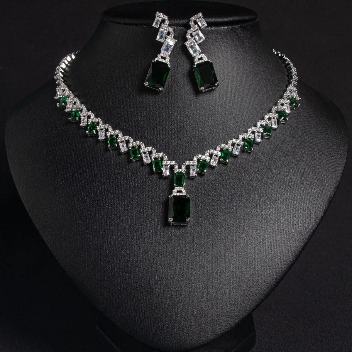 Luxury Zircon Pendant Jewelry Set for Women | Necklace & Earrings