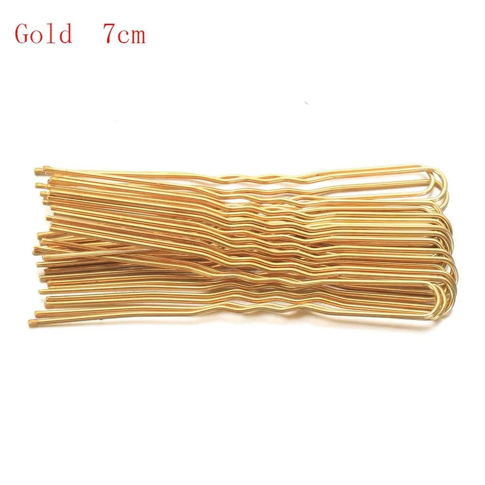 20PCS U-Shaped Hair Pins | Waved Metal Bobby Pins | Gold